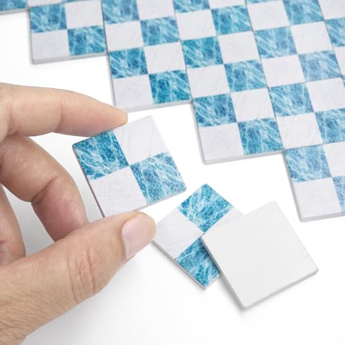 Odoria Puppenhaus Fußboden Fliesen Miniatur: 1/12 Maßstab Quadratisch Parkett Holz Diorama Raum Modern Blau Weiß Mosaik - Mini Bodenbelag Gebäude Bauteile Badezimmer Küche Handwerk DIY 18x18 cm² Odoria Puppenhaus Fußboden Fliesen Miniatur: 1/12 Maßstab Quadratisch Parkett Holz Diorama Raum Modern Blau Weiß Mosaik - Mini Bodenbelag Gebäude Bauteile Badezimmer Küche Handwerk DIY 18x18 cm² von Odoria