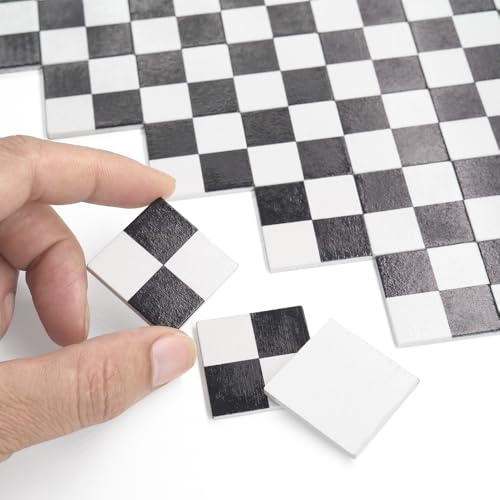 Odoria Puppenhaus Fußboden Fliesen Miniatur: 1/12 Maßstab Quadratisch Parkett Holz Diorama Raum Modern Schwarz Weiß Mosaik - Mini Bodenbelag Gebäude Bauteile Badezimmer Küche Handwerk DIY 18x18 cm² Odoria Puppenhaus Fußboden Fliesen Miniatur: 1/12 Maßstab Quadratisch Parkett Holz Diorama Raum Modern Schwarz Weiß Mosaik - Mini Bodenbelag Gebäude Bauteile Badezimmer Küche Handwerk DIY 18x18 cm² von Odoria