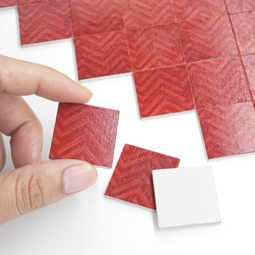 Odoria Puppenhaus Fußboden Fliesen Miniatur: 1/12 Maßstab Quadratisch Parkett Holz Diorama Raum Vintage Rot - Mini Bodenbelag Gebäude Bauteile Schlafzimmer Wohnzimmer Handwerk DIY 18x18 cm² Odoria Puppenhaus Fußboden Fliesen Miniatur: 1/12 Maßstab Quadratisch Parkett Holz Diorama Raum Vintage Rot - Mini Bodenbelag Gebäude Bauteile Schlafzimmer Wohnzimmer Handwerk DIY 18x18 cm² von Odoria