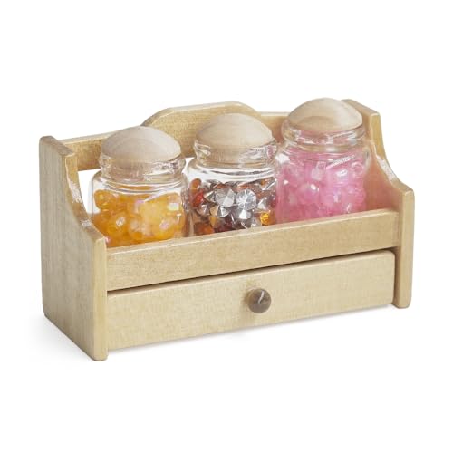 Odoria Puppenhaus Gläschen Regal Miniatur: 1/6 Maßstab Würzen Gewürzglas für Küche Speisekammer - Mini Wandregal Holz Esszimmer Restaurant Odoria Puppenhaus Gläschen Regal Miniatur: 1/6 Maßstab Würzen Gewürzglas für Küche Speisekammer - Mini Wandregal Holz Esszimmer Restaurant von Odoria