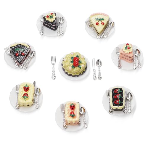 Odoria Puppenhaus Kuchen Geburtstag Miniatur: 40Stk 1/12 Maßstab Backen Dessert Besteck Teller Metall für Bäckerei Party - Mini Gebäck Geschirr Küche Restaurant - Winzig Essen Realistisch DIY Odoria Puppenhaus Kuchen Geburtstag Miniatur: 40Stk 1/12 Maßstab Backen Dessert Besteck Teller Metall für Bäckerei Party - Mini Gebäck Geschirr Küche Restaurant - Winzig Essen Realistisch DIY von Odoria