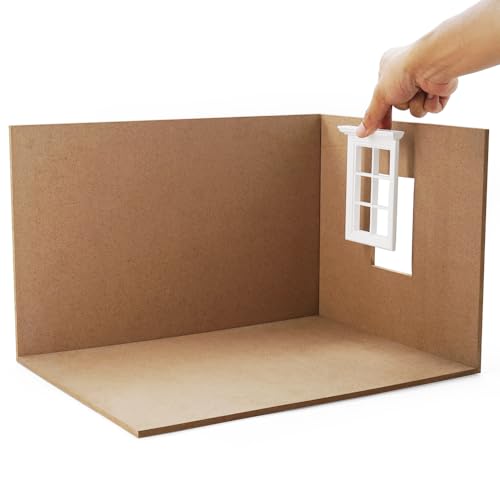 Odoria Puppenhaus Raum Pappe Miniatur: 1/12 Maßstab Konstruktion Unfertig für Wichtel Puppe Modell - Mini Möbel Holz mit Fenster DIY Odoria Puppenhaus Raum Pappe Miniatur: 1/12 Maßstab Konstruktion Unfertig für Wichtel Puppe Modell - Mini Möbel Holz mit Fenster DIY von Odoria