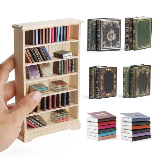 Odoria Wichtel Zubehör Miniatur Bücherregal: 73Stk 1/12 Maßstab Puppenhaus Papier Buch Regal Vintage Für Bibliothek Schule Büro Viktorianisch - Mini Wohnzimmer Möbel Braun Holz Antik Retro DIY Odoria Wichtel Zubehör Miniatur Bücherregal: 73Stk 1/12 Maßstab Puppenhaus Papier Buch Regal Vintage Für Bibliothek Schule Büro Viktorianisch - Mini Wohnzimmer Möbel Braun Holz Antik Retro DIY von Odoria