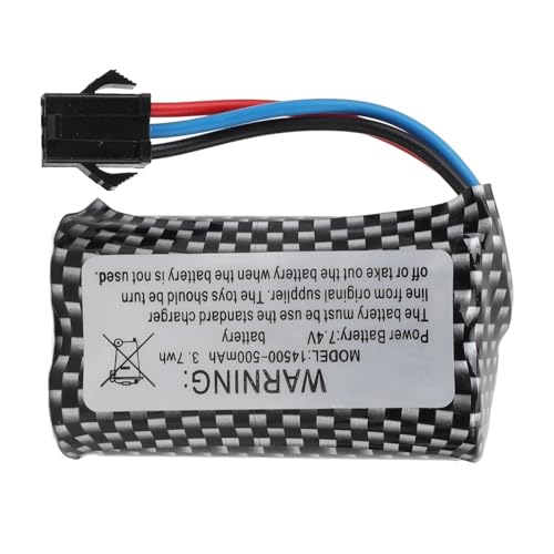 Odorkle 1/16 RC-Autobatterie, 7,4 V 500 MAh Ferngesteuertes Auto-Lithiumbatterie mit Kunststoffbox für 16A01 16A02 16A03 16A04 16A08 RC-Spielzeugauto von Odorkle