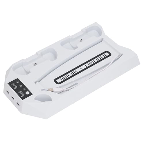 Odorkle Kühlständer für PS5 Slim und PS5 mit Ladestation, Leistungsstarke Kühlung, Leise Lüfter, Minimalistisches Design, Einfache Installation (White) von Odorkle