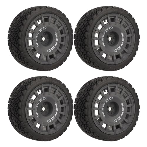 Odorkle RC-Autoreifen, 4 Stück, Hohe Verschleißfestigkeit, Starke Dämpfung, Gummi, RC-Autoreifen, 1/10 RC On Road-Reifen für und Andere 1/10 RC-Autos (Black) von Odorkle