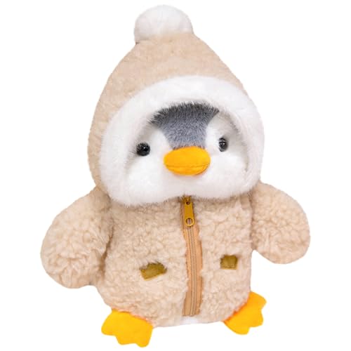 Odoukey 9, 8 -Zoll -Pinguin -Tier, kleine süße weiche Pinguin -Plüschspielzeug mit verschwommener Kapuzenjacke, Weihnachtsgefüllte Tiere für Jungen Mädchen Geburtstag von Odoukey