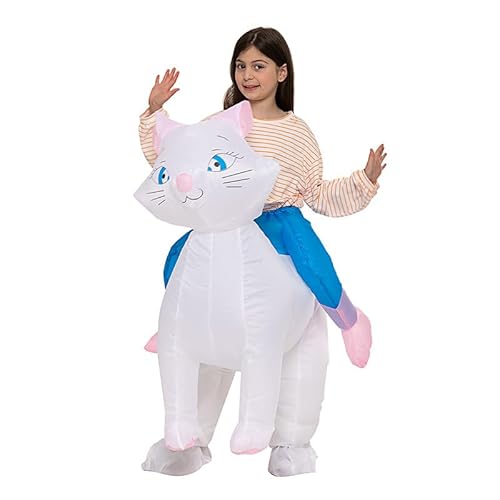 Kinder Halloween Aufblasbares Costume Kind Cosplay Inflatable Kleidung Baby Aufblasbare Kleidungen Kleinkinder Cartoon Aufblasbaren Kostüme Lustiges Party Kostüm (Weiße Katze,Durchschnittsgröße) von Odziezet