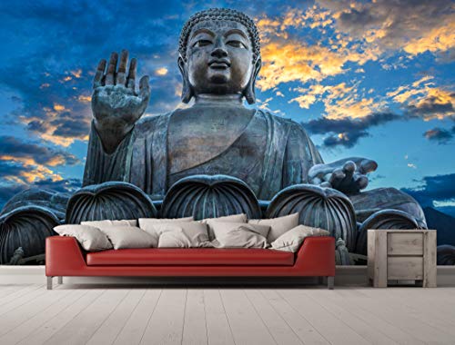 Oedim - Vinyl-Fototapete Wandtattoo Statue Buddha Sonnenuntergang | Fototapete für Wände | Wandbilder | Dekorative Vinyl | 500 x 300 cm | Dekoration für Esszimmer, Wohnzimmer, Zimmer Oedim - Vinyl-Fototapete Wandtattoo Statue Buddha Sonnenuntergang | Fototapete für Wände | Wandbilder | Dekorative Vinyl | 500 x 300 cm | Dekoration für Esszimmer, Wohnzimmer, Zimmer von Oedim