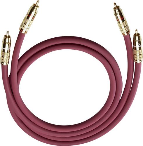 Oehlbach Cinch Audio Anschlusskabel [2x Cinch-Stecker - 2x Cinch-Stecker] 0.70m Bordeaux vergoldete von Oehlbach