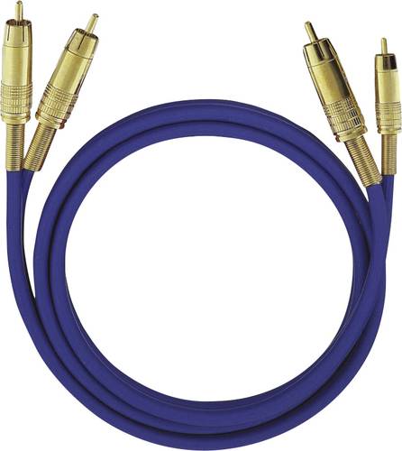 Oehlbach Cinch Audio Anschlusskabel [2x Cinch-Stecker - 2x Cinch-Stecker] 1.00m Blau vergoldete Stec von Oehlbach