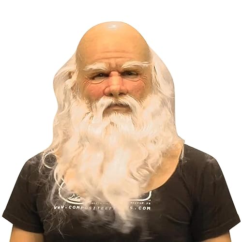Oellinx Halloween Alter Mann Maske Realistische menschliche Gesichtsmaske Schreckliche Latexmaske Halloween Cosplay Kostüm Party Spiele Requisiten (D) von Oellinx