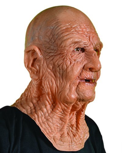 Oellinx Halloween Alter Mann Maske Realistische menschliche Gesichtsmaske Schreckliche Latexmaske Halloween Cosplay Kostüm Party Spiele Requisiten (H) von Oellinx