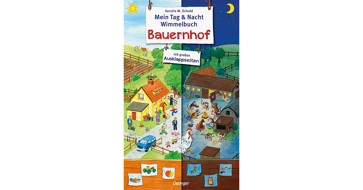 Buch - Mein Tag + Nacht Wimmelbuch - Bauernhof