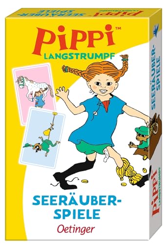 Oetinger, Pippi Langstrumpf, Seeräuber-Spiele, für Kinder ab 6 Jahren, Kartenset mit 34 Karten, farbenfrohe Illustrationen, für DREI Klassische Kartenspiele Oetinger, Pippi Langstrumpf, Seeräuber-Spiele, für Kinder ab 6 Jahren, Kartenset mit 34 Karten, farbenfrohe Illustrationen, für DREI Klassische Kartenspiele von Oetinger