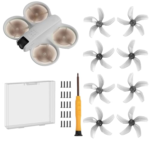(Verbesserte Version, einschließlich Schrauben) – Bunter Paddelpropeller for Drohnen, NEO Silent Power, Rauschunterdrückung, Ersatz-Traverser-Flügel, Drohnenzubehör(Crystal Gray(4 Pairs)) von Oeudire