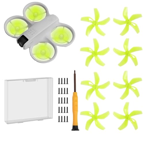(Verbesserte Version, einschließlich Schrauben) – Bunter Paddelpropeller for Drohnen, NEO Silent Power, Rauschunterdrückung, Ersatz-Traverser-Flügel, Drohnenzubehör(Crystal Green(4 Pairs)) von Oeudire