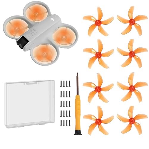 (Verbesserte Version, einschließlich Schrauben) – Bunter Paddelpropeller for Drohnen, NEO Silent Power, Rauschunterdrückung, Ersatz-Traverser-Flügel, Drohnenzubehör(Crystal Orange(4 Pairs)) von Oeudire