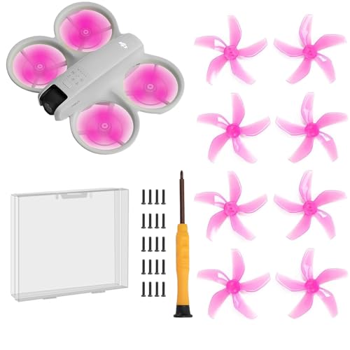 (Verbesserte Version, einschließlich Schrauben) – Bunter Paddelpropeller for Drohnen, NEO Silent Power, Rauschunterdrückung, Ersatz-Traverser-Flügel, Drohnenzubehör(Crystal Pink(4 Pairs)) von Oeudire