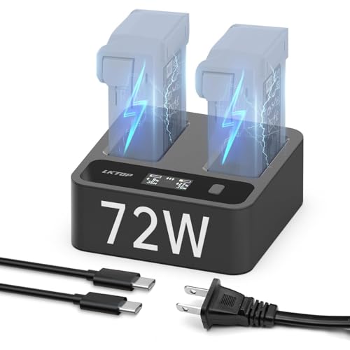 100-W-Parallelladehub (3-Fach superschnell, Speicher-LED-Lichtmodus) for Mini 4 Pro/3 Pro/3 (3 Akkus in 47 Min. Aufladen)(Charging Hub (2 Way)) von Oeudire