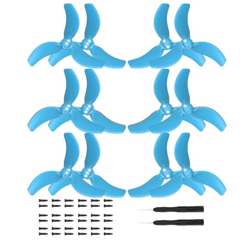 12 Stück Avata 2-Propeller for DJI Avata 2-Zubehör, geräuscharme Propellerblätter, Flügel, Ersatzblätter, Zubehör (schwarz)(Blauw) von Oeudire