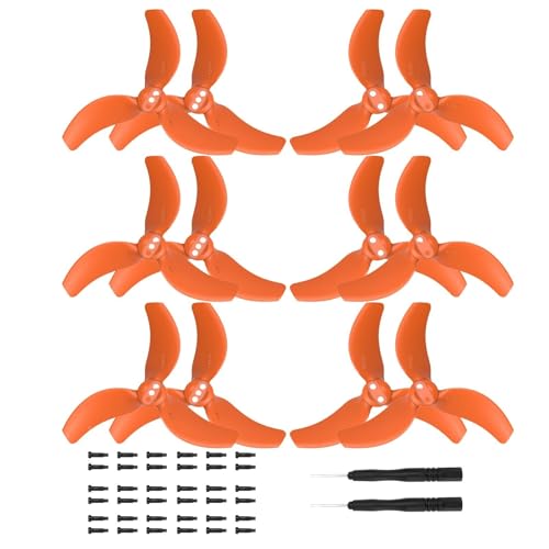12 Stück Avata 2-Propeller for DJI Avata 2-Zubehör, geräuscharme Propellerblätter, Flügel, Ersatzblätter, Zubehör (schwarz)(Orange) von Oeudire