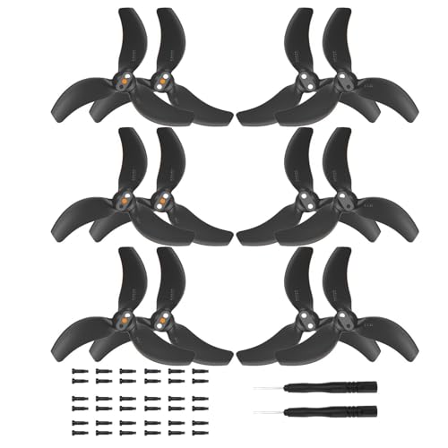 12 Stück Avata 2-Propeller for DJI Avata 2-Zubehör, geräuscharme Propellerblätter, Flügel, Ersatzblätter, Zubehör (schwarz)(Svart) von Oeudire