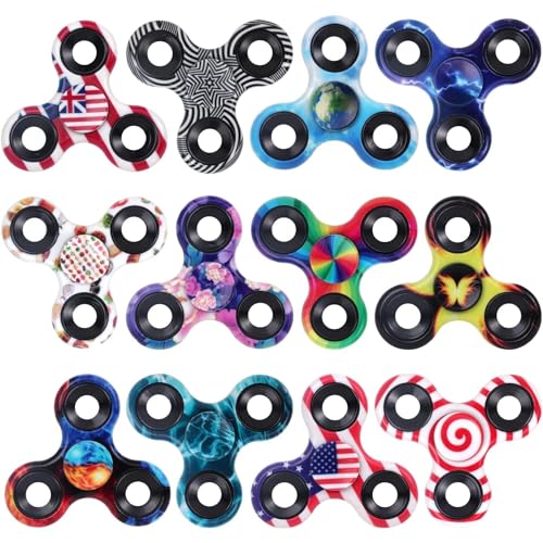 12er-Pack Fidget Spinner Bulk Metal Tri-Spinner Fidget Spielzeug-Set Handspinner EDC, Ostereierfüller, Geschenk, Partygeschenke(Style 2) von Oeudire