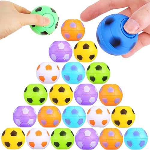 32 Stück Mini-Fidget-Spinner-Fußballspielzeug for Kinder, Fußball-Partygeschenke, Goodie-Bag-Füller, drehbare Fußball-Finger-Stressbälle for Klassenzimmerpreise von Oeudire