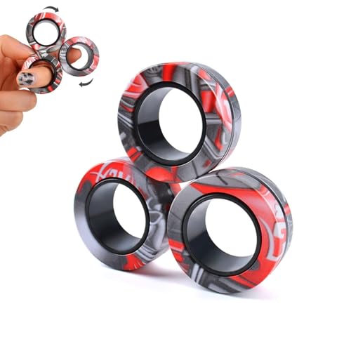 9-teiliges Zappelspielzeug-Set mit magnetischen Ringen, magnetisches Zappelspielzeug for Erwachsene gegen ADHS-Angst, Zappel-Spinner-Ringe zur Linderung, Geschenke for ab 8 Jahren alte Teenager, Oster von Oeudire