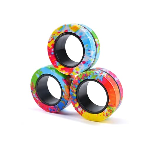 9-teiliges Zappelspielzeug-Set mit magnetischen Ringen, magnetisches Zappelspielzeug for Erwachsene gegen ADHS-Angst, Zappel-Spinner-Ringe zur Linderung, Geschenke for ab 8 Jahren alte Teenager, Oster von Oeudire