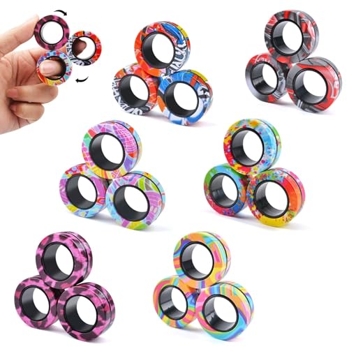 9-teiliges Zappelspielzeug-Set mit magnetischen Ringen, magnetisches Zappelspielzeug for Erwachsene gegen ADHS-Angst, Zappel-Spinner-Ringe zur Linderung, Geschenke for ab 8 Jahren alte Teenager, Oster 9-teiliges Zappelspielzeug-Set mit magnetischen Ringen, magnetisches Zappelspielzeug for Erwachsene gegen ADHS-Angst, Zappel-Spinner-Ringe zur Linderung, Geschenke for ab 8 Jahren alte Teenager, Oster von Oeudire