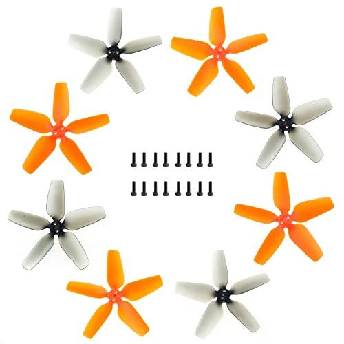 Avata-Drohnenpropeller, Ersatz for Avata-Drohnenzubehör mit Schrauben (Orange, 8 Stück – 4 im Uhrzeigersinn + 4 gegen den Uhrzeigersinn)(Orange+Smoke Gray) von Oeudire