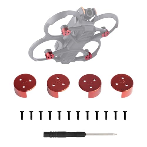 Bodenschutzabdeckung for DJI Avata 2, 4-teiliges, kratzfestes, staubdichtes und stoßfestes Staubschutz-Drohnenzubehör aus Aluminiumlegierung for DJI Avata 2 (rot), verhindert Abnutzung der Unterseite von Oeudire
