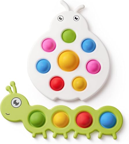 Fidget Popper Sensorisches Babyspielzeug for 10+ Monate, Montessori-Beschäftigungsspielzeug for 1 2 3-jährige Kleinkinder, Blasen drücken und platzen Lassen, Feinmotorik, Reisespielzeug for Kinder im von Oeudire