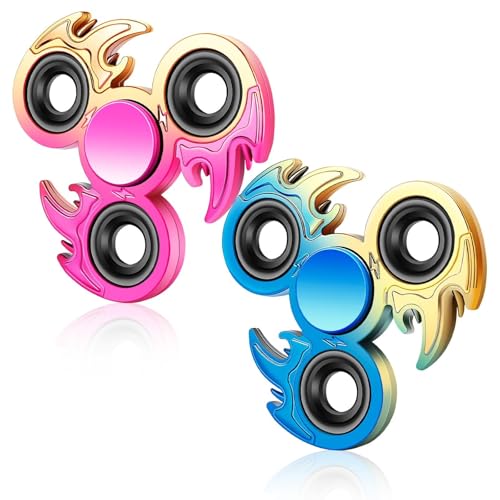 Fidget Spinner 2er-Pack, Handspinner zur Stressreduzierung und Angstlinderung, Ultra-Edelstahllager, Bester Fingerspinner for Autismus, Partygeschenk, Zeitvertreib(Rose Gold,Phoenix) von Oeudire