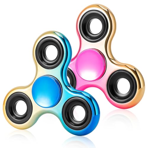 Fidget Spinner 2er-Pack, Handspinner zur Stressreduzierung und Angstlinderung, Ultra-Edelstahllager, Bester Fingerspinner for Autismus, Partygeschenk, Zeitvertreib(Rose Gold,Traditional) von Oeudire