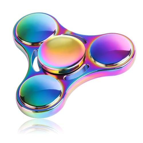 Fidget Spinner-Spielzeug, extrem langlebiges Edelstahllager, hohe Geschwindigkeit, 3–5 Minuten, Präzisions-Fingerspinner aus Messingmetall, EDC, ADHS, Stressabbau, Angstlinderung for Kinder und Erwach von Oeudire