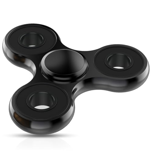Fidget Spinner Spielzeug, langlebige Hochgeschwindigkeitslager Metall Hand Finger Spinner EDC ADHS Angst Stressabbau Langeweile Zeit totschlagen Spielzeug(Svart) von Oeudire