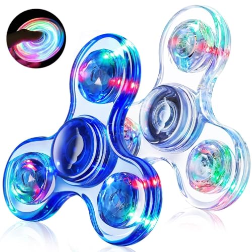 Fidget Spinner for Kinder, 2er-Pack, leuchtendes sensorisches Fidget-Spielzeug for Erwachsene und Kinder im Alter von 4–8–12 Jahren mit Autismus und ADHS, Angstspielzeug for Stressabbau, Geschenke for Fidget Spinner for Kinder, 2er-Pack, leuchtendes sensorisches Fidget-Spielzeug for Erwachsene und Kinder im Alter von 4–8–12 Jahren mit Autismus und ADHS, Angstspielzeug for Stressabbau, Geschenke for von Oeudire