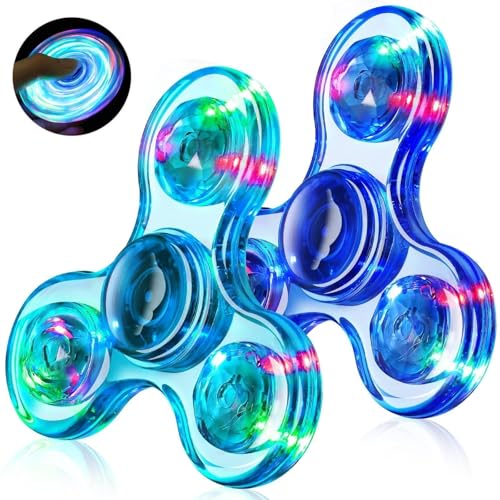 Fidget Spinner for Kinder, 2er-Pack, leuchtendes sensorisches Fidget-Spielzeug for Erwachsene und Kinder im Alter von 4–8–12 Jahren mit Autismus und ADHS, Angstspielzeug for Stressabbau, Geschenke for Fidget Spinner for Kinder, 2er-Pack, leuchtendes sensorisches Fidget-Spielzeug for Erwachsene und Kinder im Alter von 4–8–12 Jahren mit Autismus und ADHS, Angstspielzeug for Stressabbau, Geschenke for von Oeudire