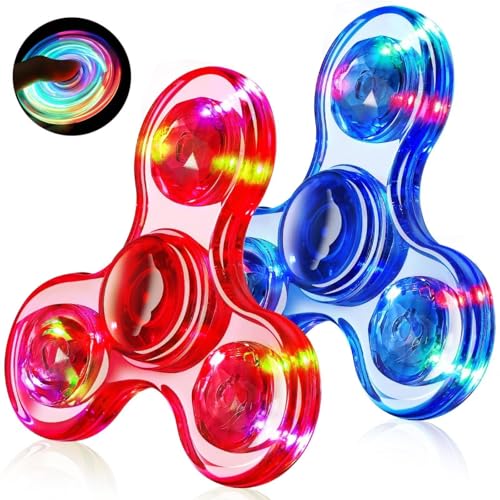 Fidget Spinner for Kinder, 2er-Pack, leuchtendes sensorisches Fidget-Spielzeug for Erwachsene und Kinder im Alter von 4–8–12 Jahren mit Autismus und ADHS, Angstspielzeug for Stressabbau, Geschenke for Fidget Spinner for Kinder, 2er-Pack, leuchtendes sensorisches Fidget-Spielzeug for Erwachsene und Kinder im Alter von 4–8–12 Jahren mit Autismus und ADHS, Angstspielzeug for Stressabbau, Geschenke for von Oeudire
