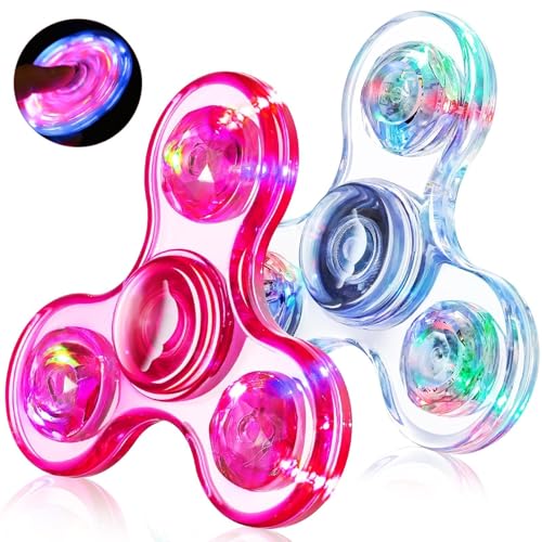 Fidget Spinner for Kinder, 2er-Pack, leuchtendes sensorisches Fidget-Spielzeug for Erwachsene und Kinder im Alter von 4–8–12 Jahren mit Autismus und ADHS, Angstspielzeug for Stressabbau, Geschenke for Fidget Spinner for Kinder, 2er-Pack, leuchtendes sensorisches Fidget-Spielzeug for Erwachsene und Kinder im Alter von 4–8–12 Jahren mit Autismus und ADHS, Angstspielzeug for Stressabbau, Geschenke for von Oeudire