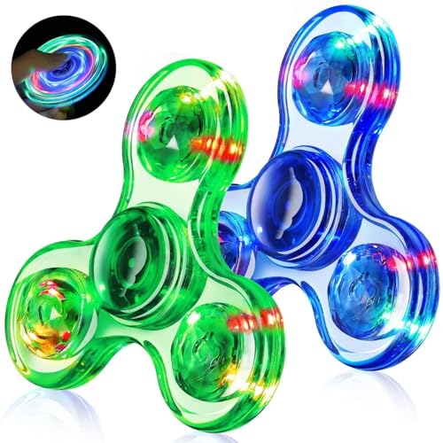 Fidget Spinner for Kinder, 2er-Pack, leuchtendes sensorisches Fidget-Spielzeug for Erwachsene und Kinder im Alter von 4–8–12 Jahren mit Autismus und ADHS, Angstspielzeug for Stressabbau, Geschenke for Fidget Spinner for Kinder, 2er-Pack, leuchtendes sensorisches Fidget-Spielzeug for Erwachsene und Kinder im Alter von 4–8–12 Jahren mit Autismus und ADHS, Angstspielzeug for Stressabbau, Geschenke for von Oeudire