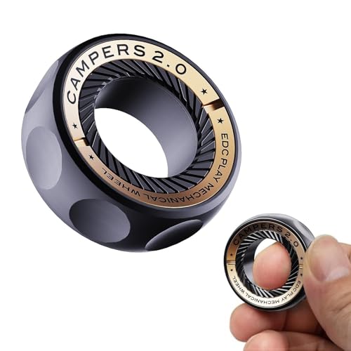 Fidget Spinner for Stressabbau – DIY-Magnetring mit spannenden Geräuschen, EDC-Spielzeug aus Edelstahl for Erwachsene und Jugendliche, perfekt for Arbeit, Studium, Warten, Geschenk und Strumpffüller(S von Oeudire