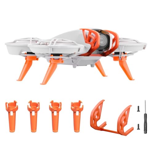Gimbal-Stoßstangenschutz + höhenvergrößerndes Stativ for Neo-Drohnen-Erweiterungszubehörsatz, Antikollisionsschutzstange, Fahrwerksvergrößerungs-Ständerschutz (Orange)(For T50 T25 orange,ABS Material) von Oeudire