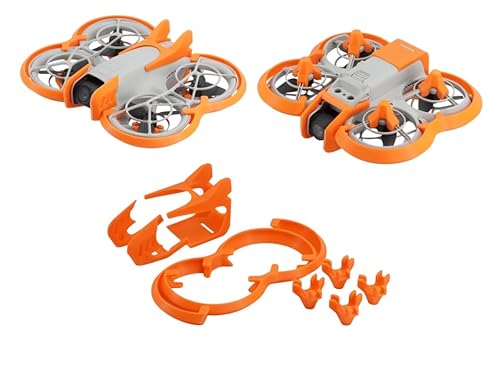 Neo Drone Protection Zubehör-Set for Neo – Propellerschutz, Gimbal-Stoßstange, Heckflügel und Fahrwerk (langlebige Version, vollständiger Schutz) (Grau)(for T50 T25 orange) von Oeudire