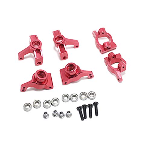 Oeudire 144001 144002 144010 124007 124008 124016 124017 124018 124019 Metall Lenkung Blöcke C-Hub Carrier RC Auto Upgrades Teile(Rood) von Oeudire