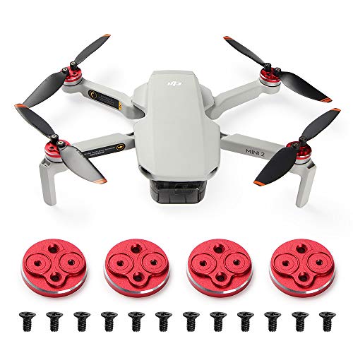Oeudire 4 Stück 2 Motorabdeckkappenschutz for 2/Mini SE Zubehör, wasserdichte und staubdichte Aluminium-Motorkappe (2 schwarz)(Mini 2 Red) von Oeudire