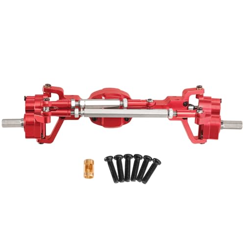 Oeudire Aluminiumlegierung CNC-eloxiert Vollmetall Vorder- und Hinterachse des Portals for JJRC 1/10 C8815 Willys MB Retro Jeep Upgrade-Zubehör(Red Front) von Oeudire